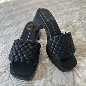 Dolce Vita Goldy Square Toe Woven Platform Sandals